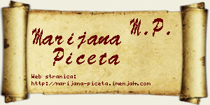 Marijana Pičeta vizit kartica